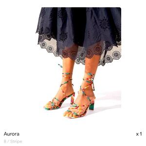 Charlotte Stone multi color strappy Aurora heel size 8